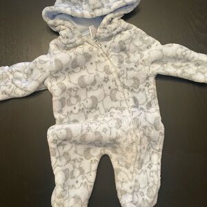 Adorable Blue and Gray Elephant Baby Footie